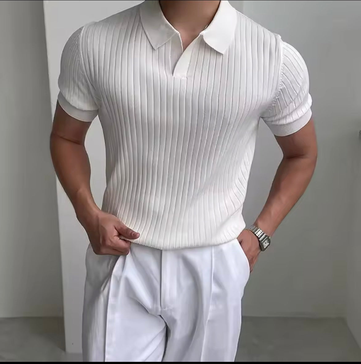Camiseta ajustada polo para caballero